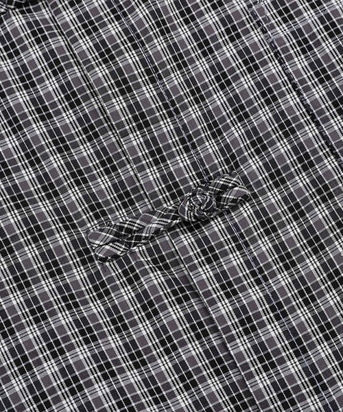 aimoha（アイモハ）の「チャイナボタンチェックシャツ (SS)（シャツ/ブラウス・メンズ・ブラック/ネイビー・LARGE/MEDIUM）」の3枚目の写真