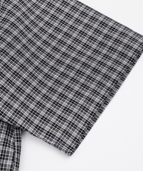 aimoha（アイモハ）の「チャイナボタンチェックシャツ (SS)（シャツ/ブラウス・メンズ・ブラック/ネイビー・LARGE/MEDIUM）」の7枚目の写真