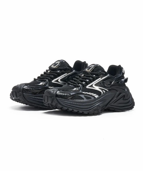 L.H.P（エルエイチピー）の「OGR/オージーアール/RATTLE SNAKE（スニーカー・レディース・シルバー/ブラック/ピンク・23.5/24/25）」の2枚目の写真