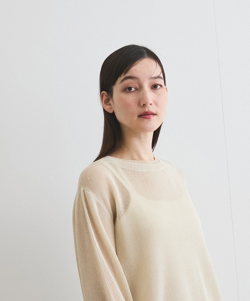 ketty(ケティ)の「麻タッチハイショクプルオーバー≪手洗い可能≫(ニット/セーター・レディース・オフホワイト/イエロー/ライトグレー・M)」の2枚目の写真