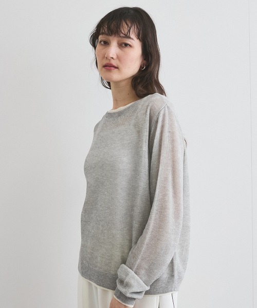 ketty(ケティ)の「麻タッチハイショクプルオーバー≪手洗い可能≫(ニット/セーター・レディース・オフホワイト/イエロー/ライトグレー・M)」の7枚目の写真