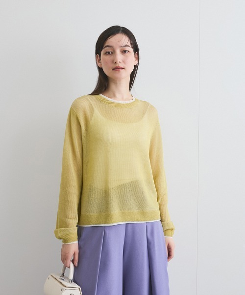ketty(ケティ)の「麻タッチハイショクプルオーバー≪手洗い可能≫(ニット/セーター・レディース・オフホワイト/イエロー/ライトグレー・M)」の12枚目の写真