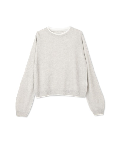 ketty(ケティ)の「麻タッチハイショクプルオーバー≪手洗い可能≫(ニット/セーター・レディース・オフホワイト/イエロー/ライトグレー・M)」の4枚目の写真