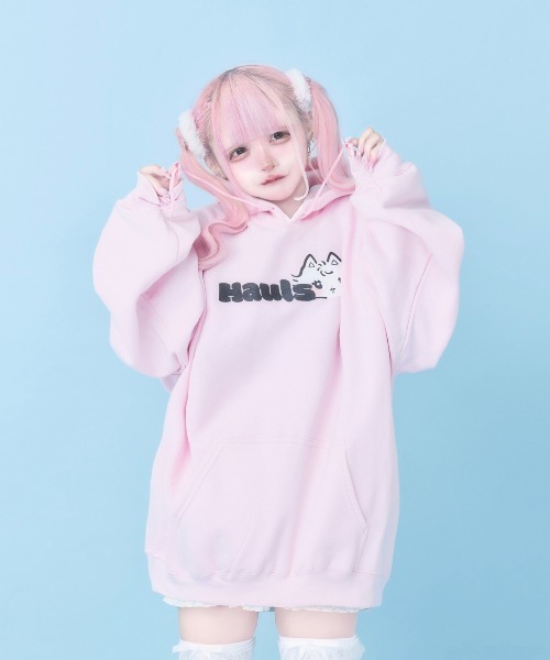 Hauls(ハウルズ)の「1stアル吉BIGパーカー(パーカー・レディース・ホワイト/ピンク/ブラック・F)」の3枚目の写真