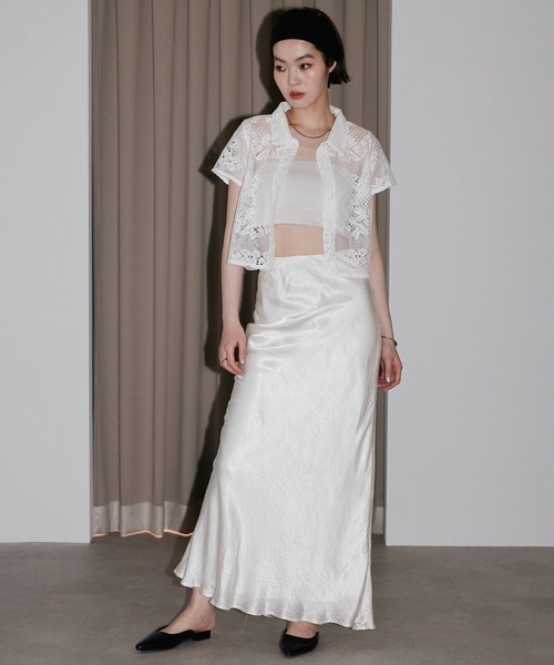 leimn（レイムン）の「【レースハーフスリーブシャツ】（シャツ/ブラウス・レディース・ホワイト/ブラック・FREE）」の3枚目の写真