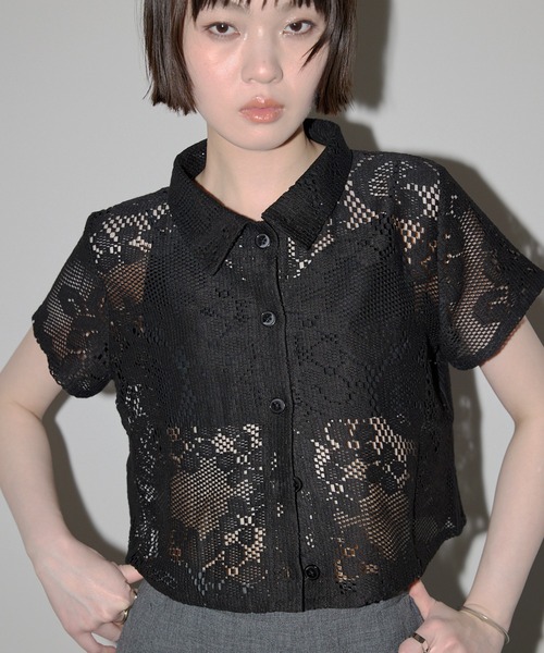 leimn（レイムン）の「【レースハーフスリーブシャツ】（シャツ/ブラウス・レディース・ホワイト/ブラック・FREE）」の19枚目の写真