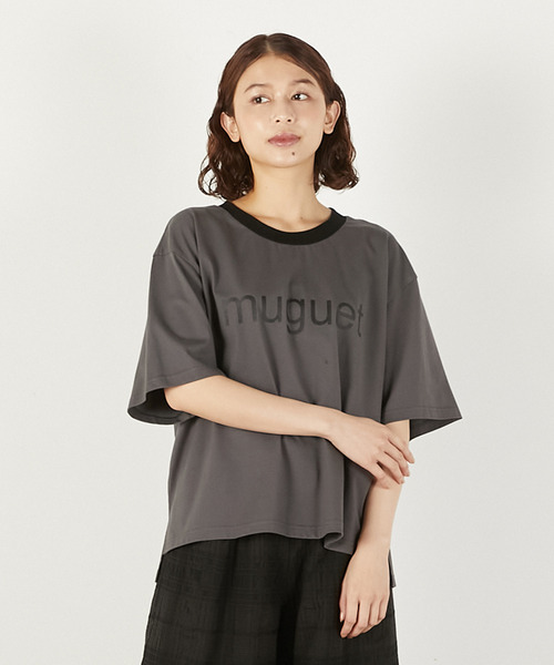 LOGEMENT DE CLAIRE(ロジュモンドクレール)の「【LOURMARIN】ロゴプリントコットンTシャツ(Tシャツ/カットソー・レディース・チャコールグレー/オフホワイト/ブラック・FREE)」の3枚目の写真