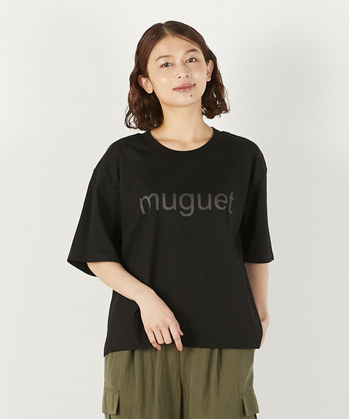 LOGEMENT DE CLAIRE(ロジュモンドクレール)の「【LOURMARIN】ロゴプリントコットンTシャツ(Tシャツ/カットソー・レディース・チャコールグレー/オフホワイト/ブラック・FREE)」の1枚目の写真