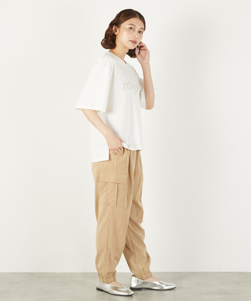 LOGEMENT DE CLAIRE(ロジュモンドクレール)の「【LOURMARIN】ロゴプリントコットンTシャツ(Tシャツ/カットソー・レディース・チャコールグレー/オフホワイト/ブラック・FREE)」の6枚目の写真