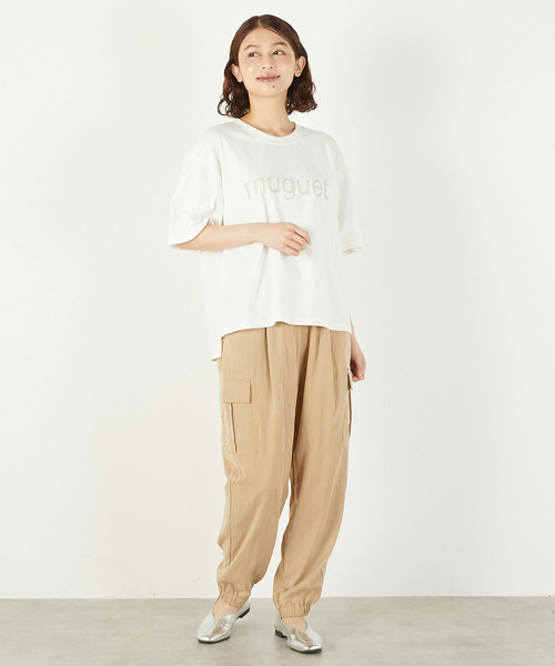 LOGEMENT DE CLAIRE(ロジュモンドクレール)の「【LOURMARIN】ロゴプリントコットンTシャツ(Tシャツ/カットソー・レディース・チャコールグレー/オフホワイト/ブラック・FREE)」の8枚目の写真