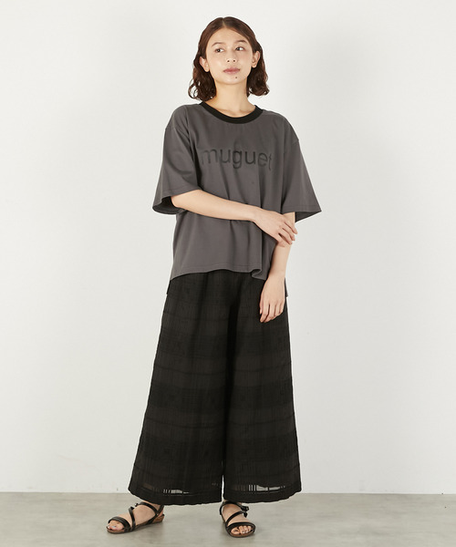 LOGEMENT DE CLAIRE(ロジュモンドクレール)の「【LOURMARIN】ロゴプリントコットンTシャツ(Tシャツ/カットソー・レディース・チャコールグレー/オフホワイト/ブラック・FREE)」の15枚目の写真