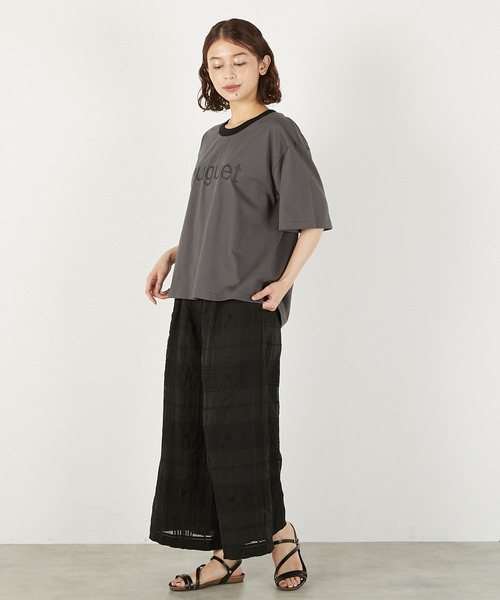 LOGEMENT DE CLAIRE(ロジュモンドクレール)の「【LOURMARIN】ロゴプリントコットンTシャツ(Tシャツ/カットソー・レディース・チャコールグレー/オフホワイト/ブラック・FREE)」の16枚目の写真