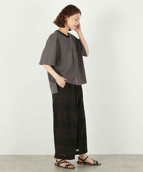 LOGEMENT DE CLAIRE(ロジュモンドクレール)の「【LOURMARIN】ロゴプリントコットンTシャツ(Tシャツ/カットソー・レディース・チャコールグレー/オフホワイト/ブラック・FREE)」の18枚目の写真