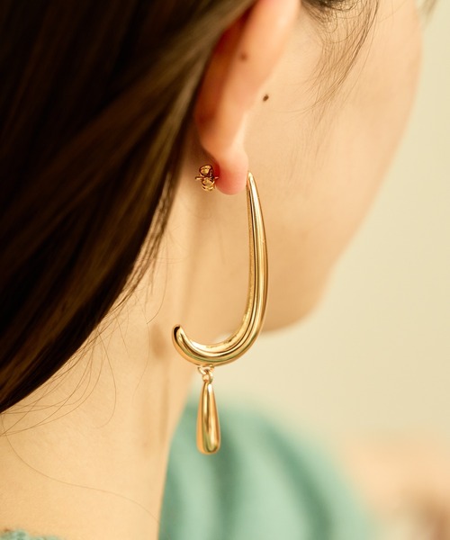 （保留）ボヘミアンブルードロップ　ピアス＊イヤリング ブルー】チェコビーズのドロップイヤリング／ピアス イヤリング