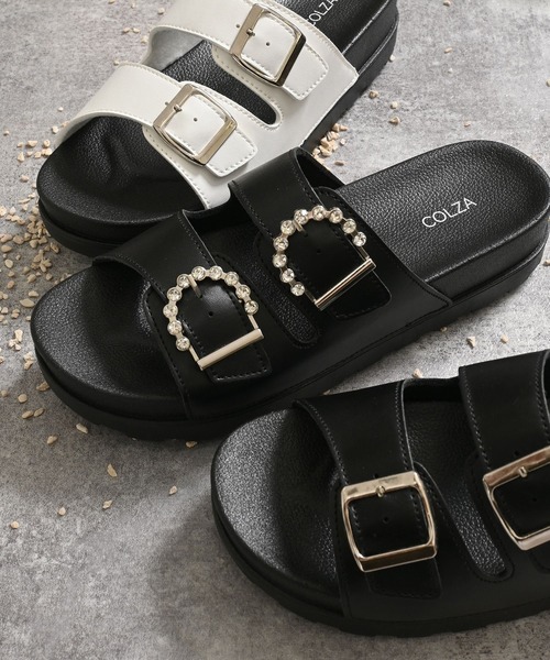 Honeys（ハニーズ）の「ダブルベルトサンダル（サンダル・レディース・ブラック系その他/ブラック/ホワイト・LL/S/M/L）」の15枚目の写真