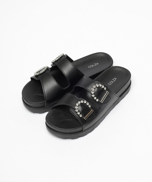 Honeys（ハニーズ）の「ダブルベルトサンダル（サンダル・レディース・ブラック系その他/ブラック/ホワイト・LL/S/M/L）」の22枚目の写真