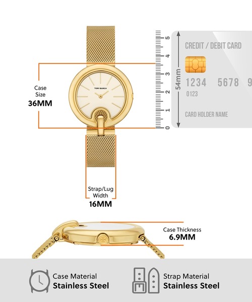 TORY BURCH(トリーバーチ)の「トリーバーチ 腕時計 レディース アナログ ステンレス TBW7073(アナログ腕時計・レディース・ゴールド・FREE)」の5枚目の写真