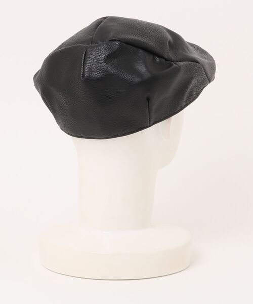 AVIREX（アヴィレックス）の「【78】【AVIREX】synthetic leather HUNTING CAP（ハンチング/ベレー帽・メンズ・ブラック/ブラウン・FREE）」の3枚目の写真