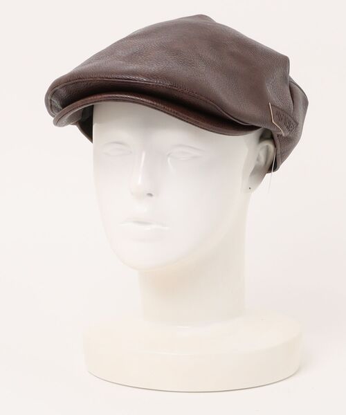 AVIREX（アヴィレックス）の「【78】【AVIREX】synthetic leather HUNTING CAP（ハンチング/ベレー帽・メンズ・ブラック/ブラウン・FREE）」の4枚目の写真