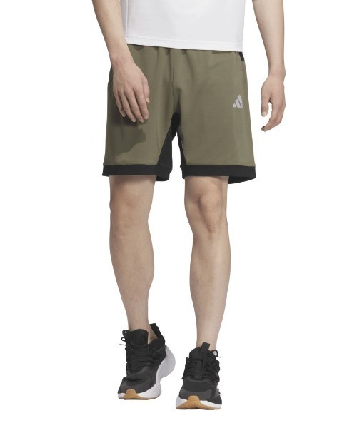 adidas(アディダス)の「アディダス adidas アディダスアダプテーション レギュラーフィット ダブルニットショーツ(その他パンツ・メンズ・オリーブ/ブラック・S/M/L/LL/3L)」の1枚目の写真