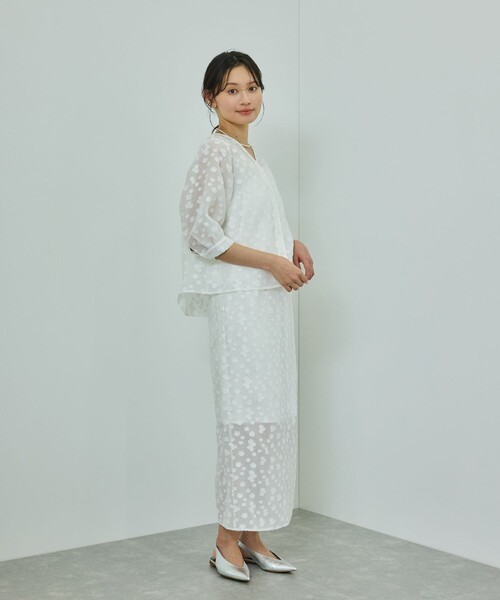 ROPE'（ロペ）の「【洗える】【WEB・一部店舗限定】フラワージャガードスカート/セットアップ対応（スカート・レディース・ブラック/ホワイト・38/36）」の10枚目の写真
