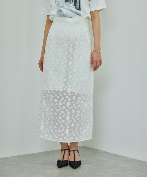 セール】【洗える】【WEB・一部店舗限定】フラワージャガードスカート