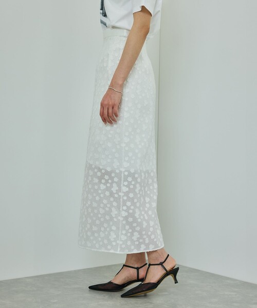 ROPE'（ロペ）の「【洗える】【WEB・一部店舗限定】フラワージャガードスカート/セットアップ対応（スカート・レディース・ブラック/ホワイト・38/36）」の15枚目の写真