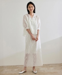 【洗える】【WEB・一部店舗限定】フラワージャガードスカート/セットアップ対応