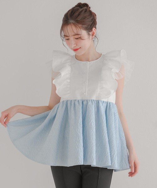 MUVEILドッキングトップス レザーフリル MUVEIL Online Shop｜ミュベール公式オンラインショップ