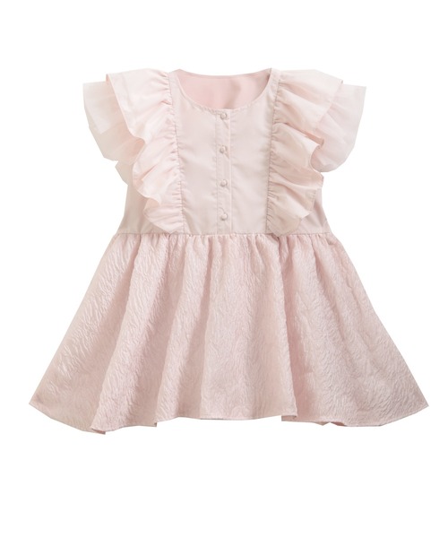 【新品タグ付き】fitmore♡チュールフリルジャガードドッキングトップス Fit more（フィットモア） チュールフリルジャガードドッキング