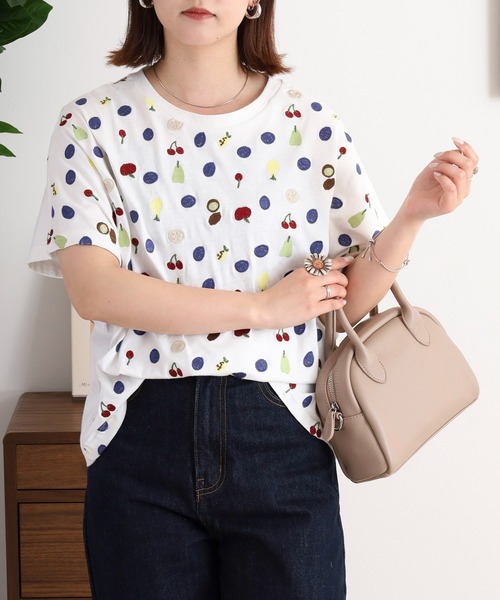 tシャツ EMAGO フルーツ刺繍ドルマンＴシャツ レディース 楽天市場】フルーツ刺繍ドルマンTシャツ emago トップス 半袖