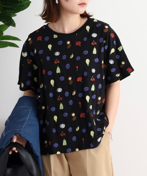 tシャツ EMAGO フルーツ刺繍ドルマンＴシャツ レディース EMAGO フルーツ刺繍ドルマンTシャツ（Tシャツ/カットソー