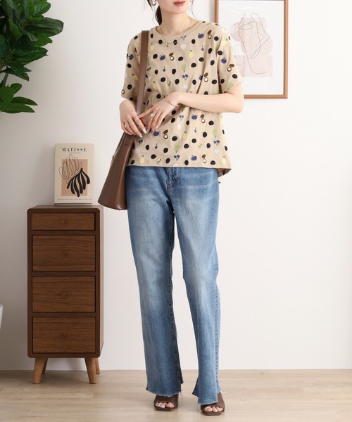 EMAGO フルーツ刺繍ドルマンTシャツ（Tシャツ/カットソー