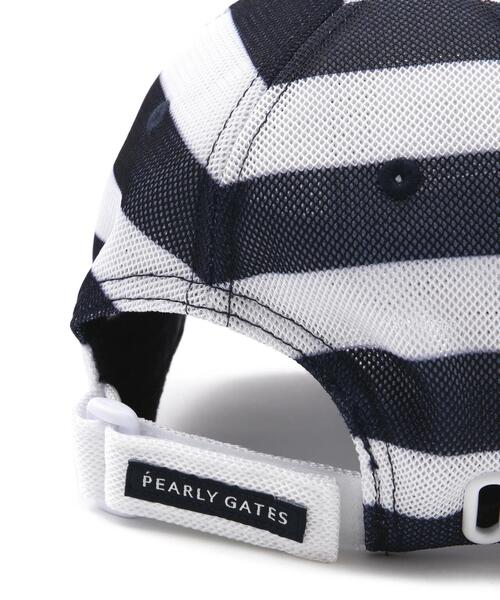 セール】【PEARLY GATES】ボーダー柄メッシュキャップ (UNISEX