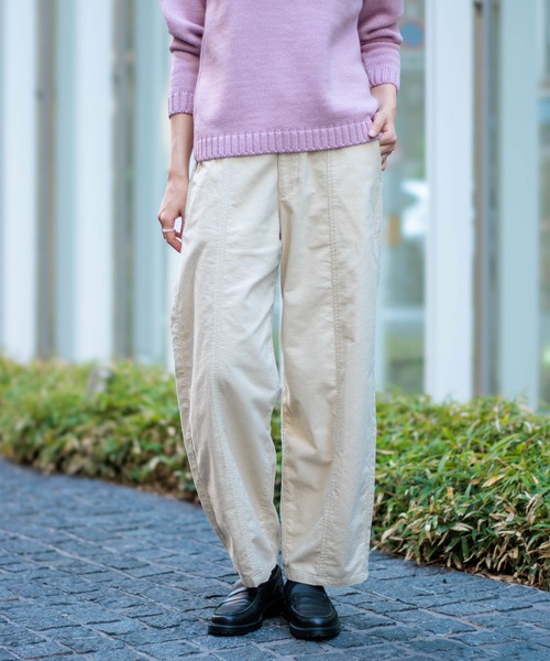 D.M.G.（ドミンゴ）の「[D.M.G / ディーエムジー] セミスエード両面起毛 アーモンドパンツ（その他パンツ・レディース・ブラウン/オリーブ/アイボリー/ブラック・S/M）」の2枚目の写真