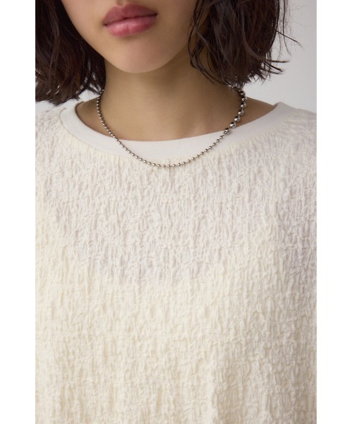 AZUL by moussy(アズールバイマウジー)の「カットジャカードトップス(Tシャツ/カットソー・レディース・アイボリー/ブラック/ライトピンク・FREE)」の10枚目の写真
