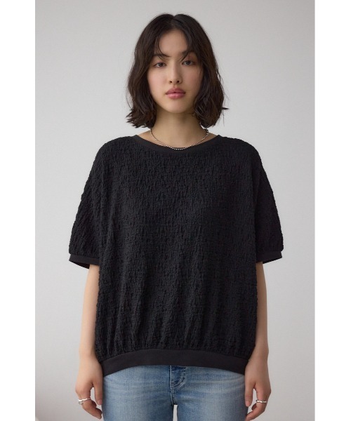 AZUL by moussy(アズールバイマウジー)の「カットジャカードトップス(Tシャツ/カットソー・レディース・アイボリー/ブラック/ライトピンク・FREE)」の16枚目の写真
