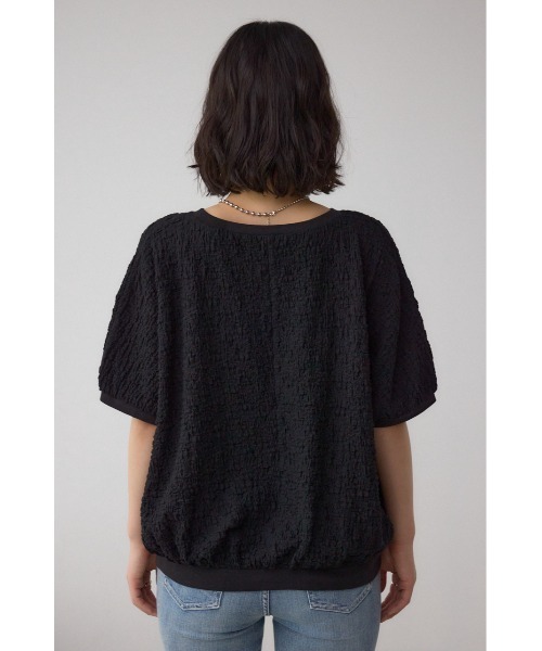 AZUL by moussy(アズールバイマウジー)の「カットジャカードトップス(Tシャツ/カットソー・レディース・アイボリー/ブラック/ライトピンク・FREE)」の18枚目の写真