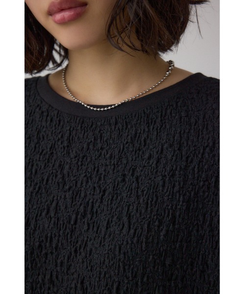 AZUL by moussy(アズールバイマウジー)の「カットジャカードトップス(Tシャツ/カットソー・レディース・アイボリー/ブラック/ライトピンク・FREE)」の19枚目の写真