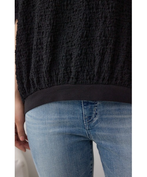 AZUL by moussy(アズールバイマウジー)の「カットジャカードトップス(Tシャツ/カットソー・レディース・アイボリー/ブラック/ライトピンク・FREE)」の21枚目の写真