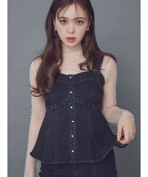 CALNAMUR（カルナムール）の「デニムビスチェ（キャミソール・レディース・ブラック/インディゴブルー・FREE）」の14枚目の写真