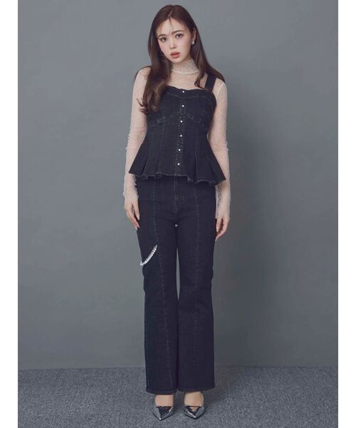 CALNAMUR（カルナムール）の「デニムビスチェ（キャミソール・レディース・ブラック/インディゴブルー・FREE）」の15枚目の写真