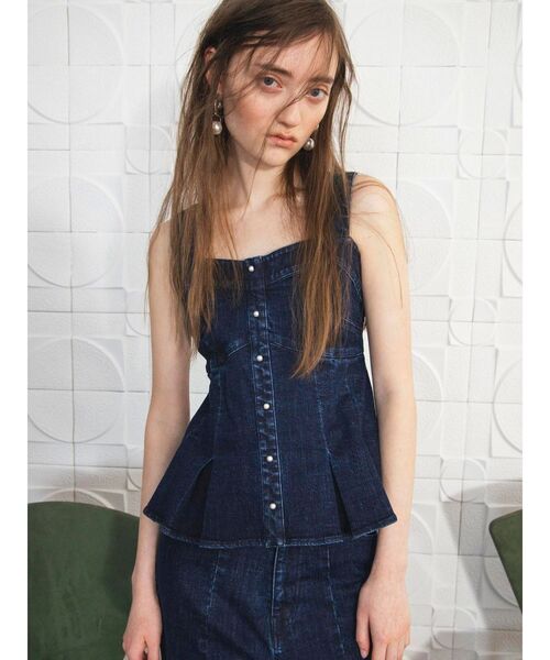 CALNAMUR（カルナムール）の「デニムビスチェ（キャミソール・レディース・ブラック/インディゴブルー・FREE）」の19枚目の写真