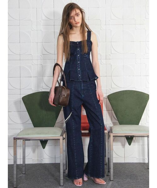 CALNAMUR（カルナムール）の「デニムビスチェ（キャミソール・レディース・ブラック/インディゴブルー・FREE）」の20枚目の写真