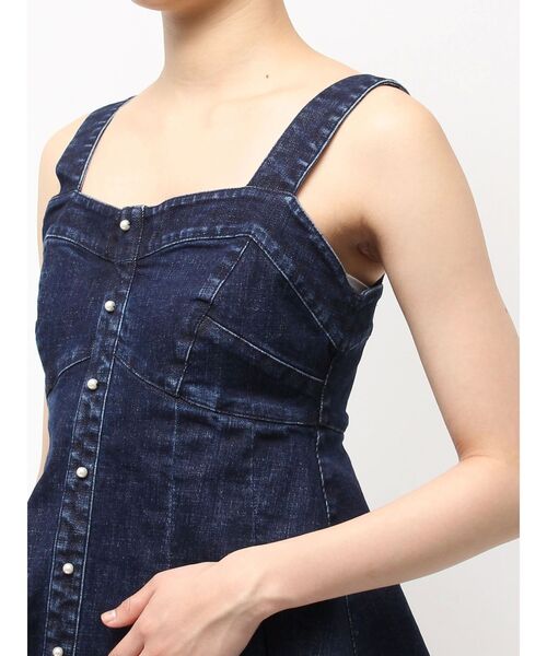 CALNAMUR（カルナムール）の「デニムビスチェ（キャミソール・レディース・ブラック/インディゴブルー・FREE）」の5枚目の写真
