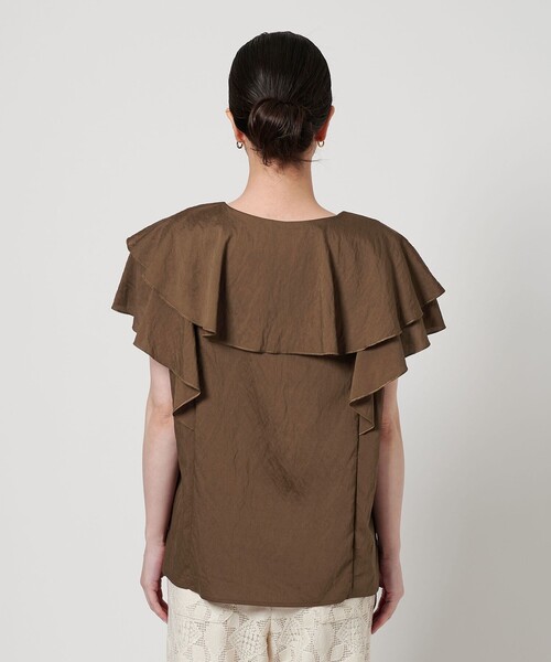 BEAUTY&YOUTH UNITED ARROWS(ビューティーアンドユースユナイテッドアローズ)の「レイヤーフリル ブラウス-ウォッシャブル-(シャツ/ブラウス・レディース・モカ/ブラック・FREE)」の12枚目の写真