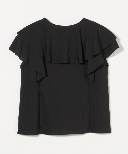 UNITED ARROWS フリル付き黒半袖ブラウス 美品】UNITED ARROWS フリル付き黒半袖ブラウス - メルカリ