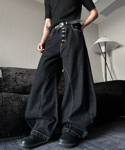 amachi. 19ss バギーパンツ セール】総柄サマーツイードワイドバギーパンツ【セットアップ