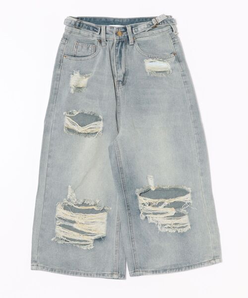 HALEY PESCA(ヘーリーペスカ)の「HALEY PESCA/Y2K ダメージハーフデニム(デニムパンツ・レディース・ブルー・LARGE/MEDIUM/SMALL)」の11枚目の写真