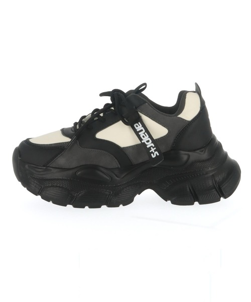 ANAP GiRL(アナップガール)の「ANAPR+S【リラスポ】ダッドスニーカー(ユニアイテム)(スニーカー・キッズ・ブラック/グレー・S/M/L/XS)」の5枚目の写真